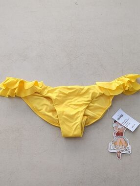 Nicolita Yellow Ruffled Bikini Bottom